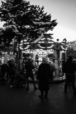 Carousel in black and white