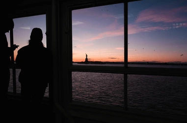 couple on Staten Island ferry