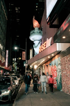 Group of young people in front of New York building