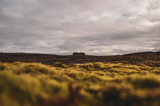 Iceland landscape with shepherd's stone circle